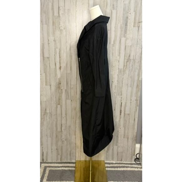 NWT Atelier & Other Stories Women's Black Trench Coat Size 6 Asymmetrical Zip - Picture 4 of 7